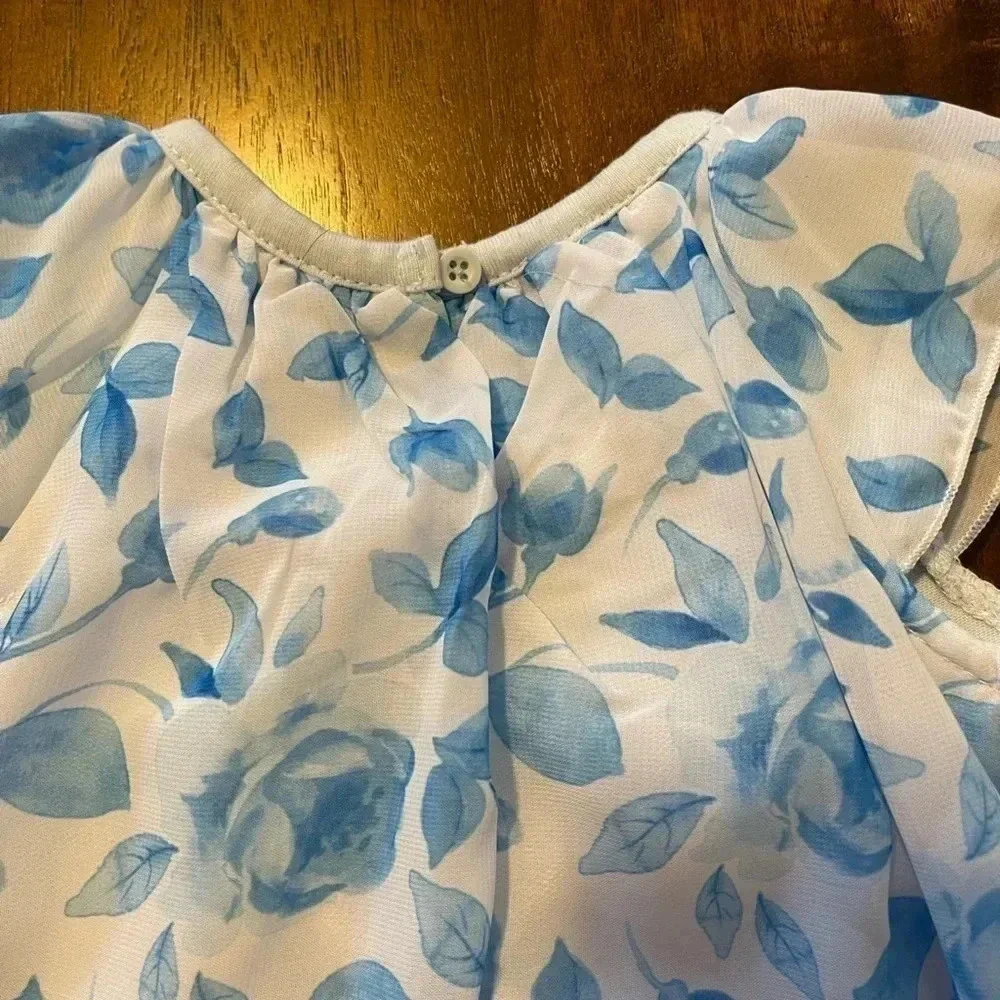 BABY Starters Blue Rose Dress with Headband - Picture 3 of 6